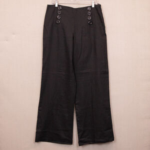 Kenar linen wide leg black sailor pants NWT-12